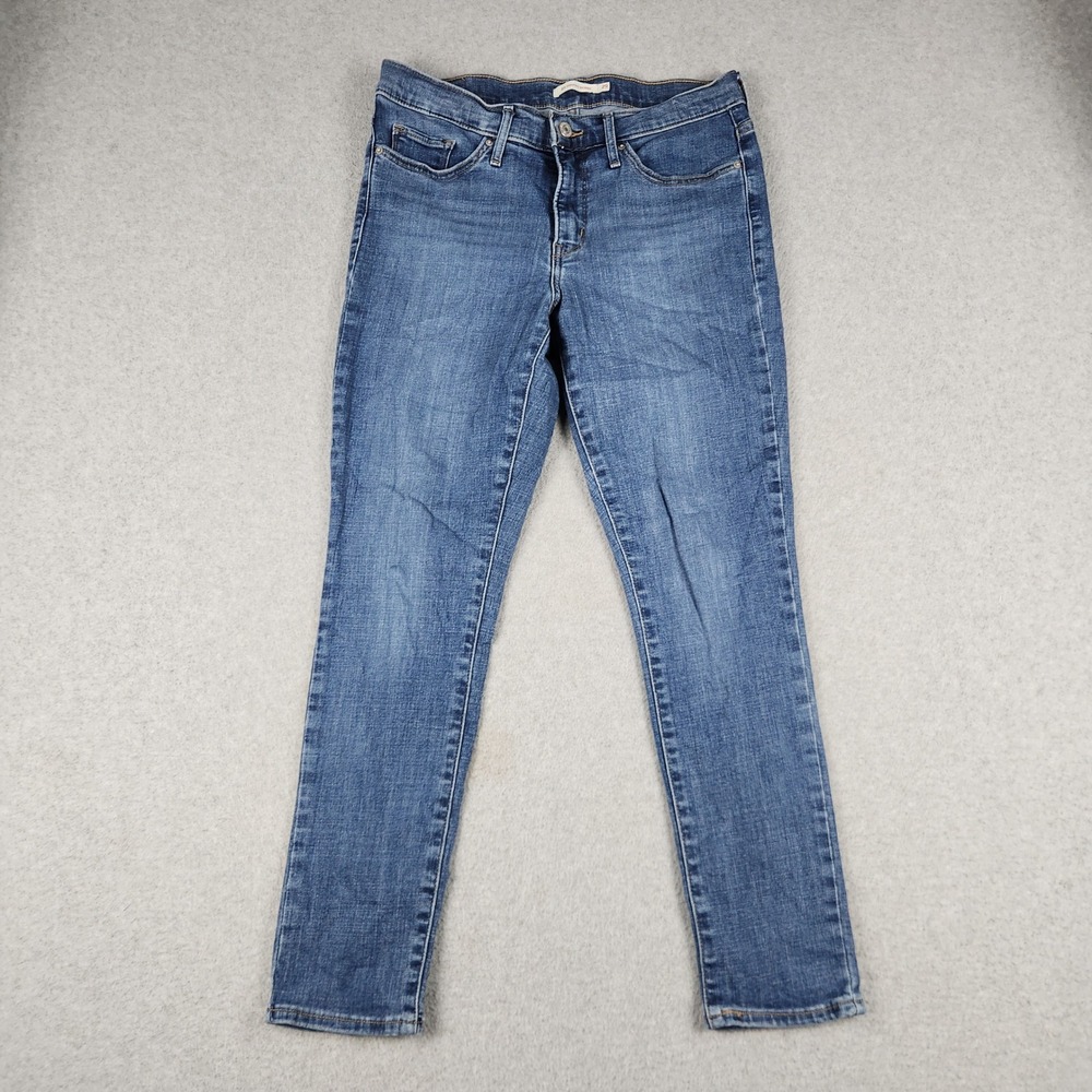 Levis 311 Shaping Skinny Jeans Women 29 Blue Denim Whiskered Medium Wash Stretch